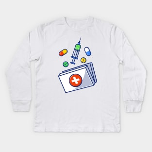 Medicine Storage Box, Injection, Pills And Tablets Kids Long Sleeve T-Shirt